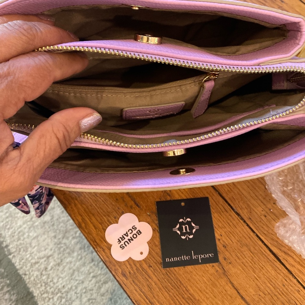 Nanette Lepore Pink Crossbody Bag with Scarf - Picture 5 of 11